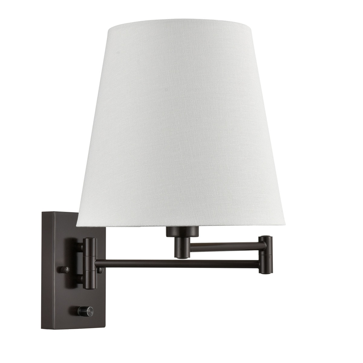Modern Fabric Plug-In Wall Lamp with Switch Set of 2