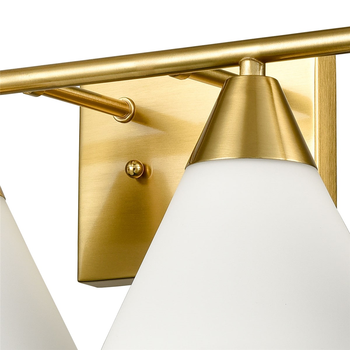 Modern Brass 4-Light Vanity Light for Bathroom Opal Glass