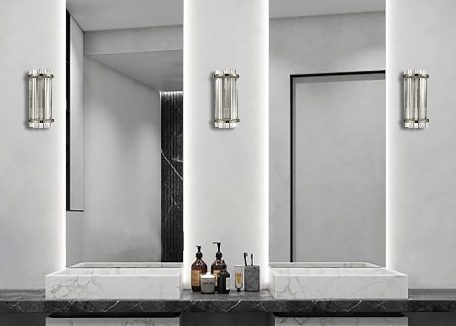 Modern Wall Sconces Crystal Light for Bathroom