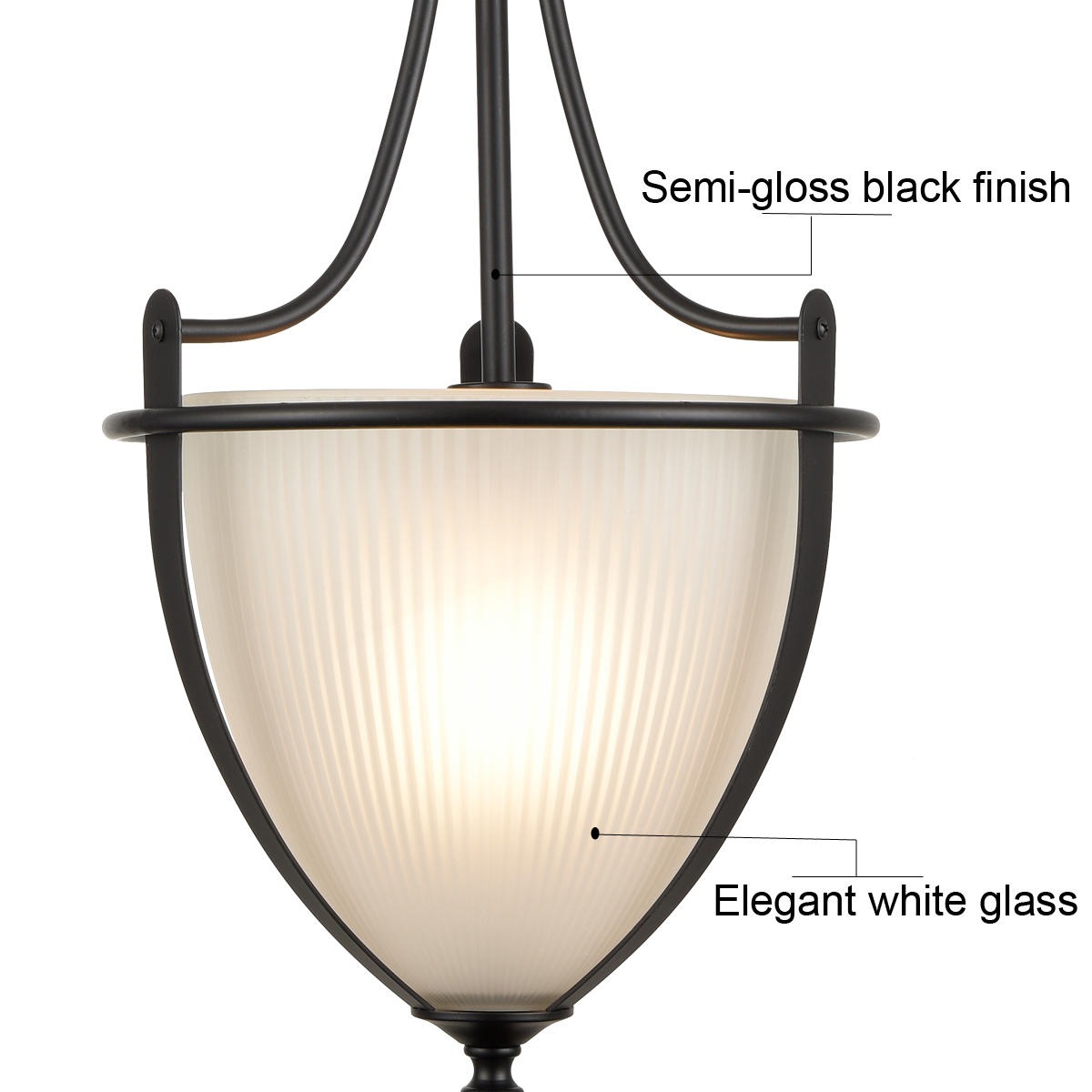 Elegant Milk Glass Pendant Light Shade Adjustable Chain for Kitchen Pendant Lights Fixture