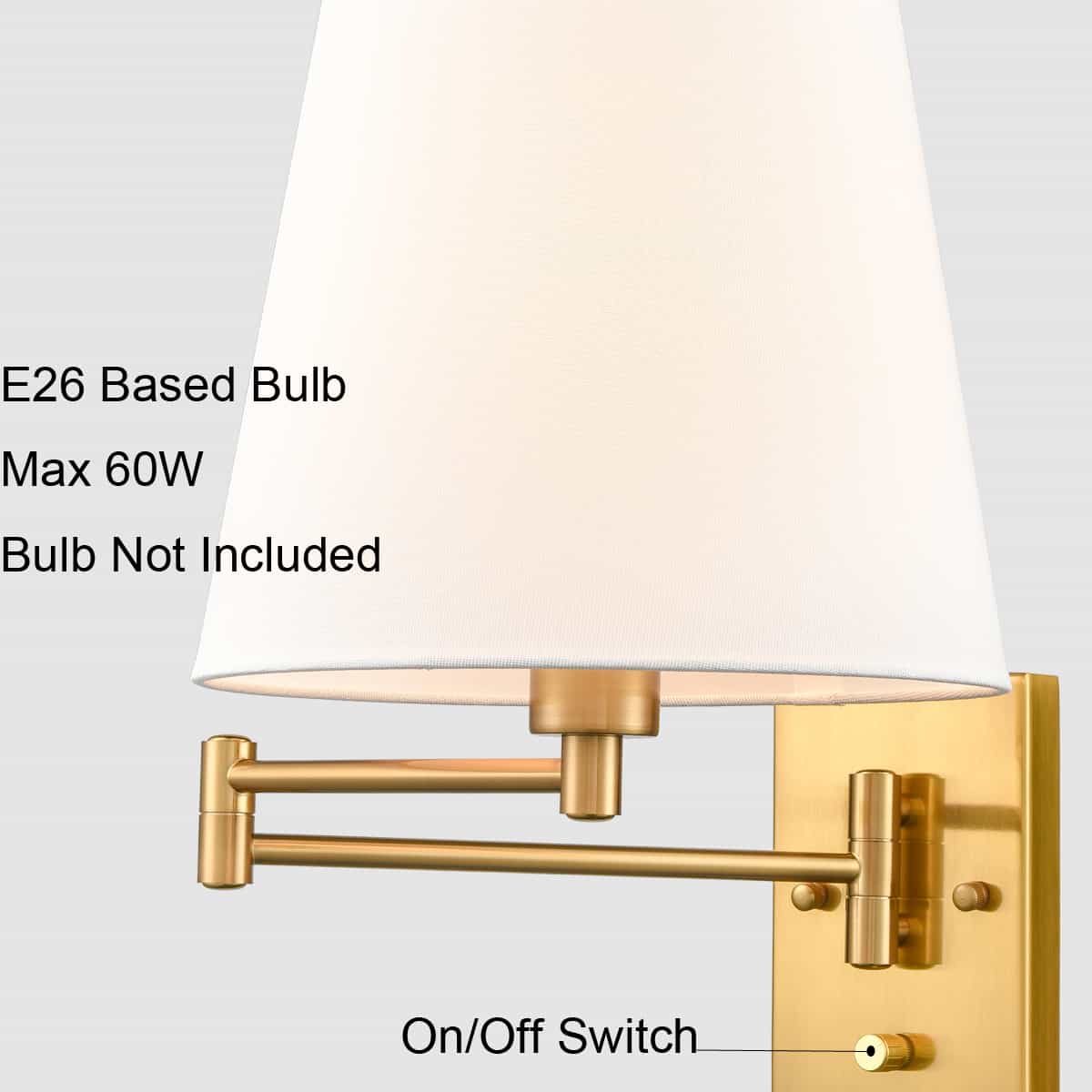 Beige Wall Sconces Set of Two Plug-in Wall Lamp Swing Arm Wall Lights