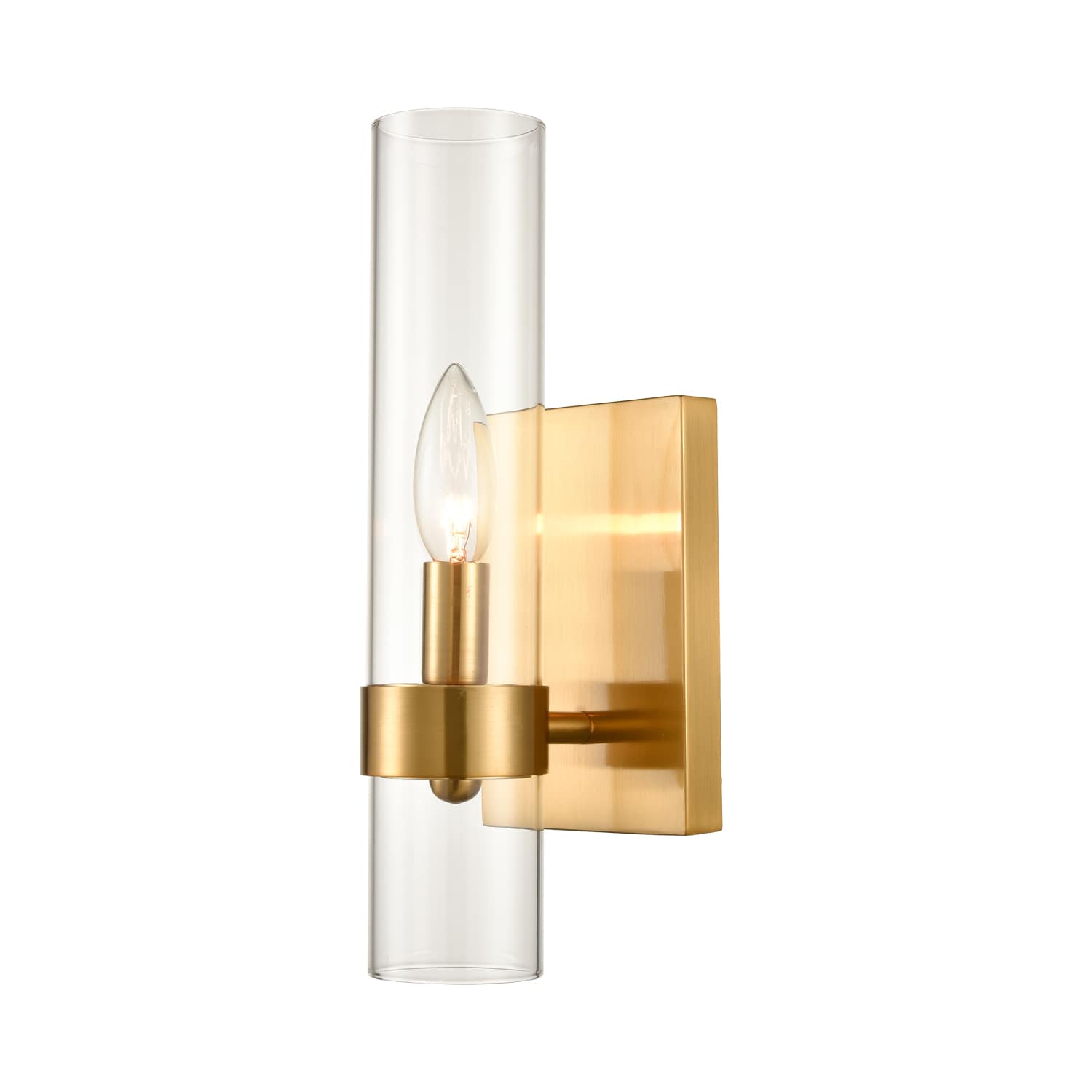 Brushed Gold with Glass Shade 1 Light Wall Sconces Wall Light Fixture