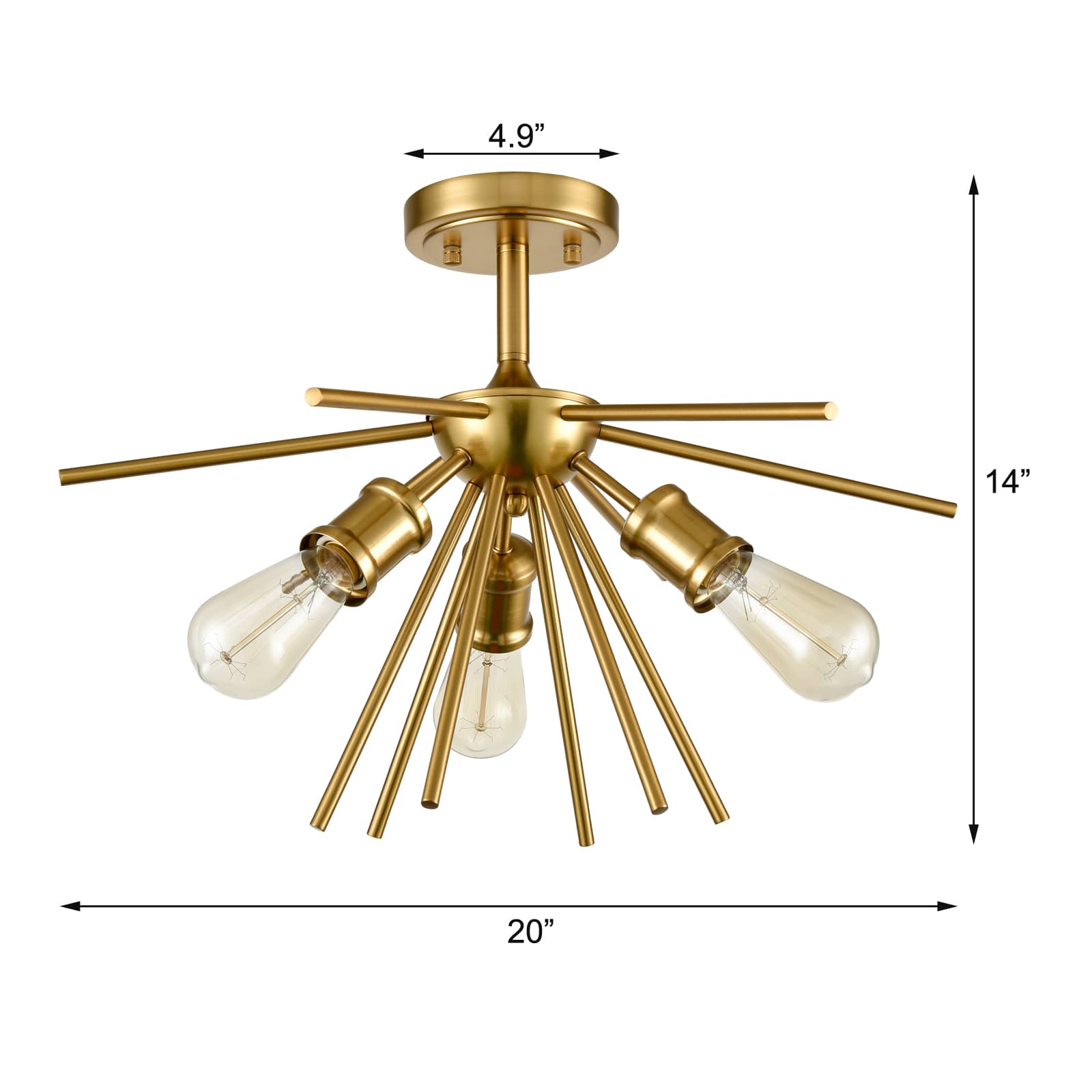 Mid Century Modern Ceiling Light Brass Sputnik Chandeliers