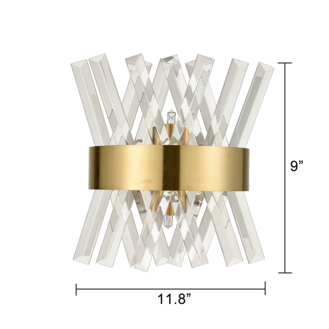 Modern Brass Crystal Wall Sconce Lighting Fixture 1-Pack