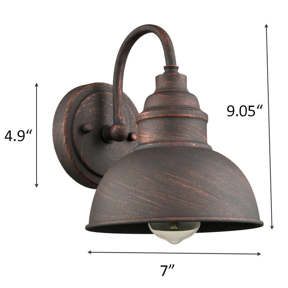 2-Pack Farmhouse Indoor/Outdoor Wall Sconce Metal Barn Light