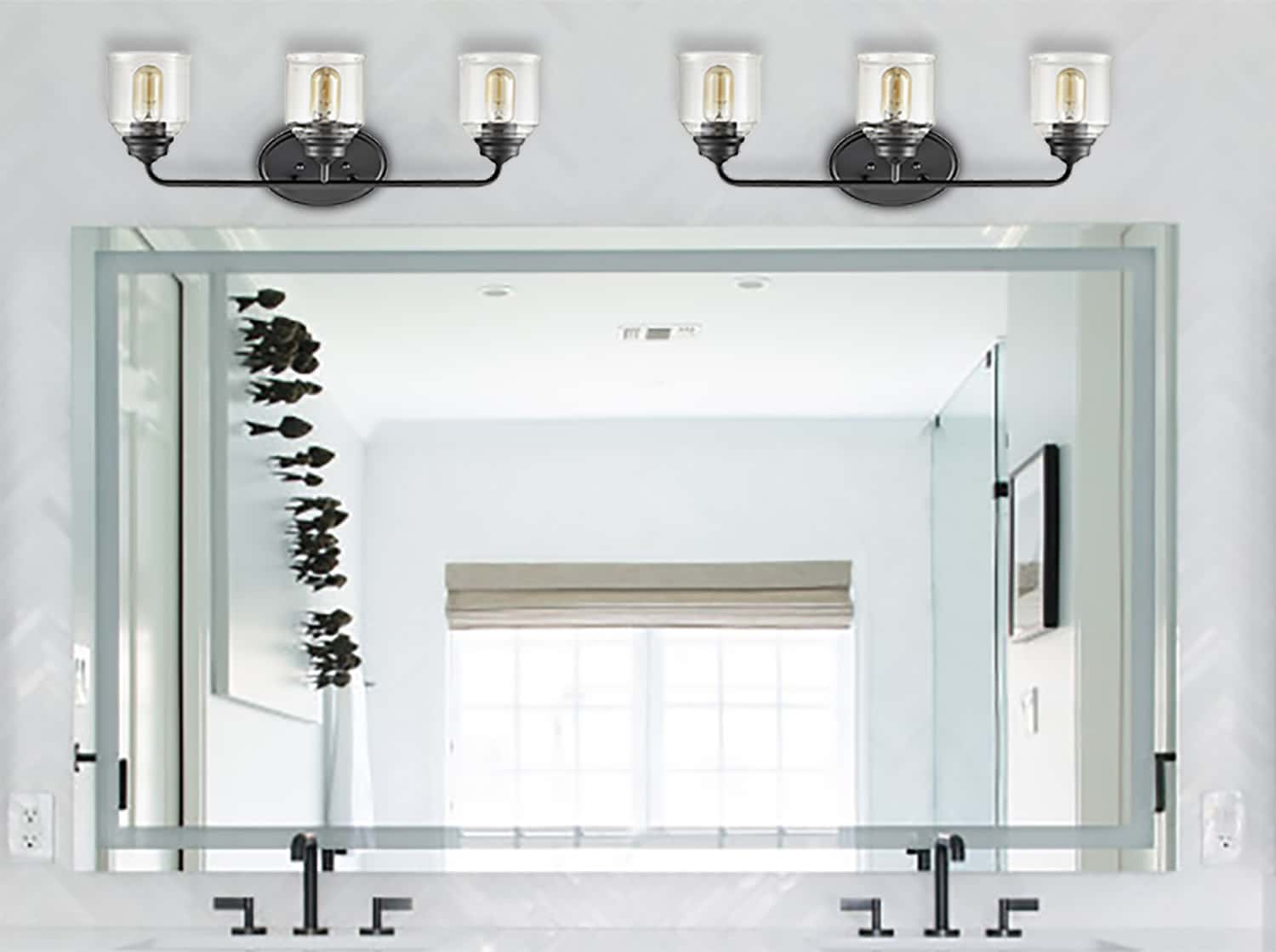 Glass Wall Sconce 3-Light Wall Lighting vanity lighting fixtures