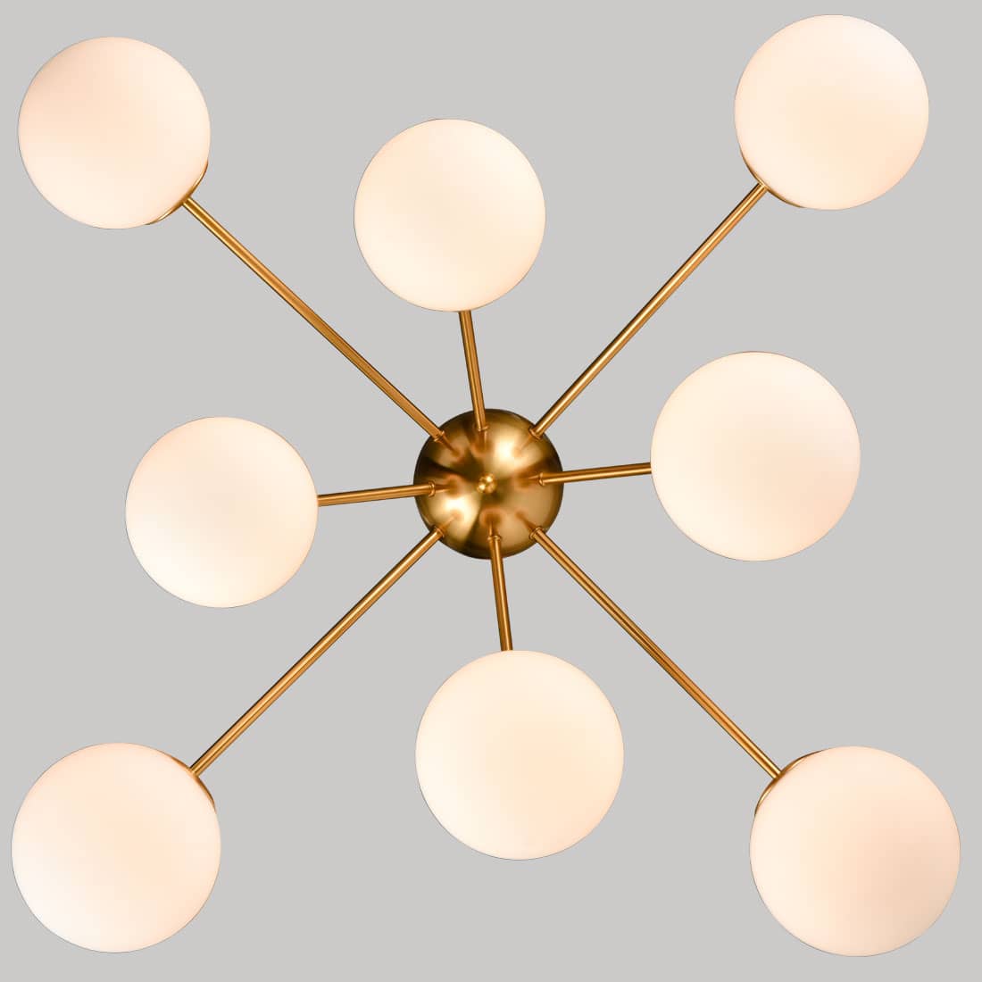 Brass Sputnik Globe Chandelier - 8 Light