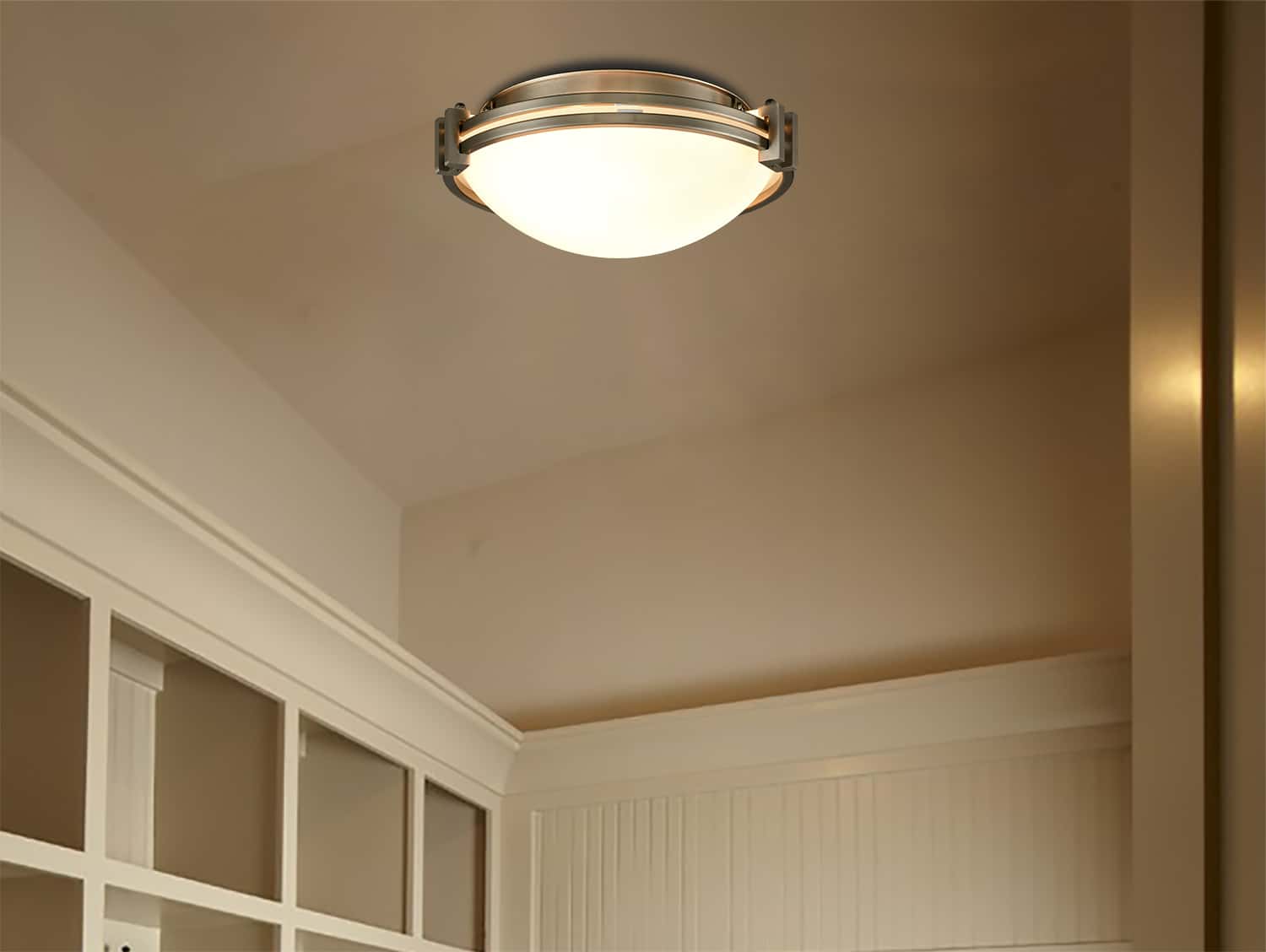 12 Inches Flush Mount Ceiling Light Fixture Satin Nickel Finish