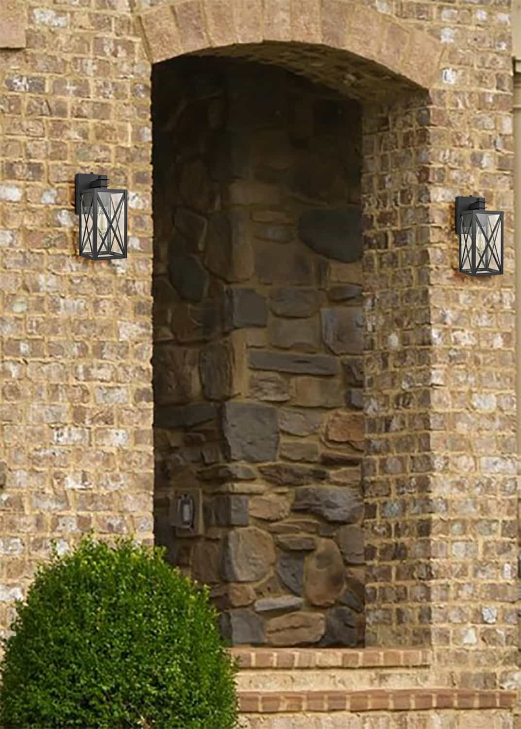 Dusk to Dawn Porch Outdoor Wall Lights Exterior Lantern, Set of 2