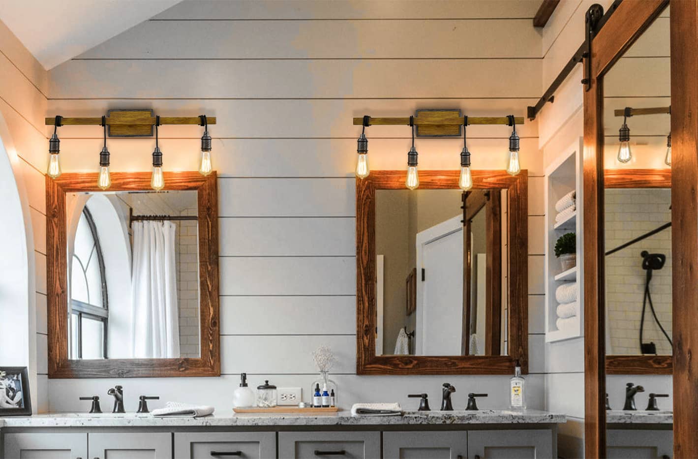 Farmhouse Bathroom Wall Light Over Mirror 4-Light