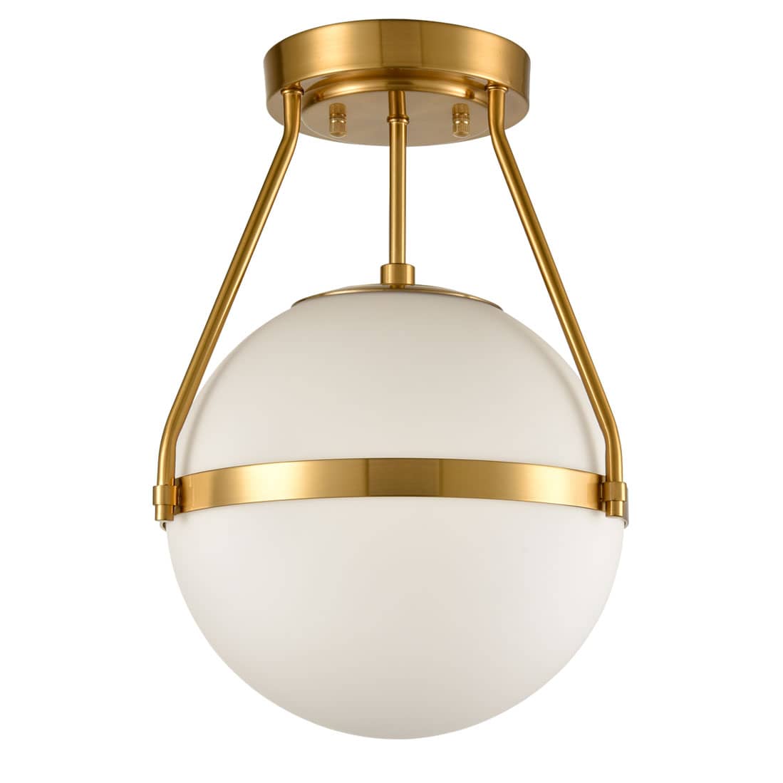 Gold Globe Semi Flush Ceiling Light