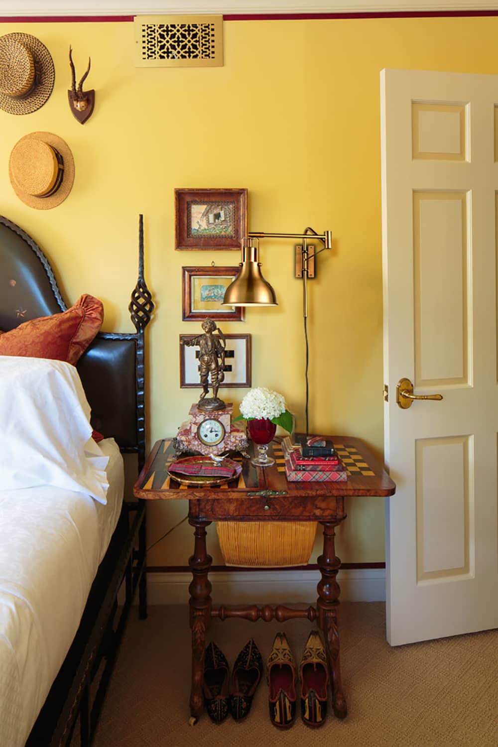 Swing Arm Bedside Reading Lamp Plug-in Wall Light Brass