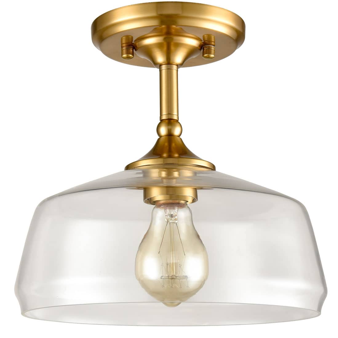 Vintage Metal Glass Ceiling Light Pendant Lighting Gold Finish
