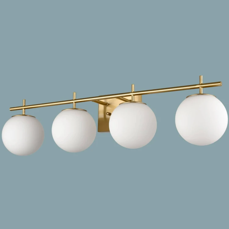 Modern White Globe Vanity Light 4 Light Claxy Lighting