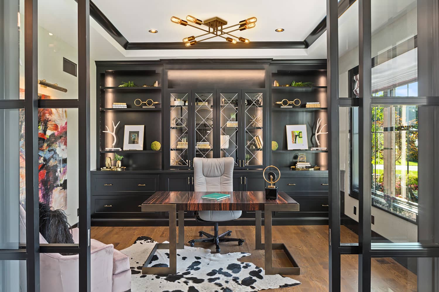 Modern 8-light Metal Gold Ceiling Light Fixture for Living Room