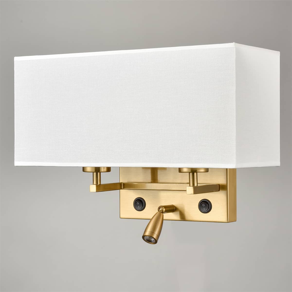 Modern Brass Wall Lamp with LED Reading Light USB Port