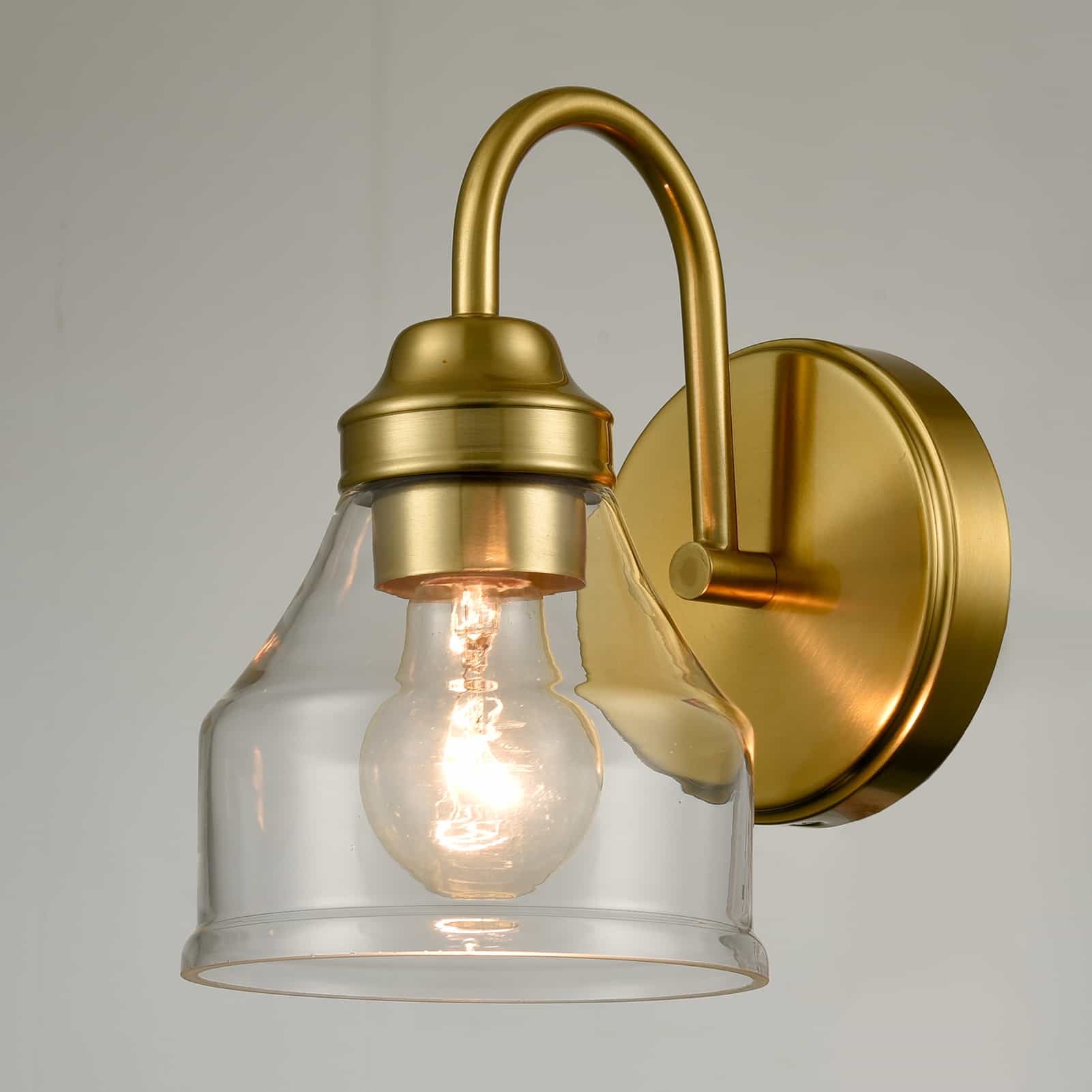 Modern Brass Wall Sconce Bathroom Lighting Set of Two