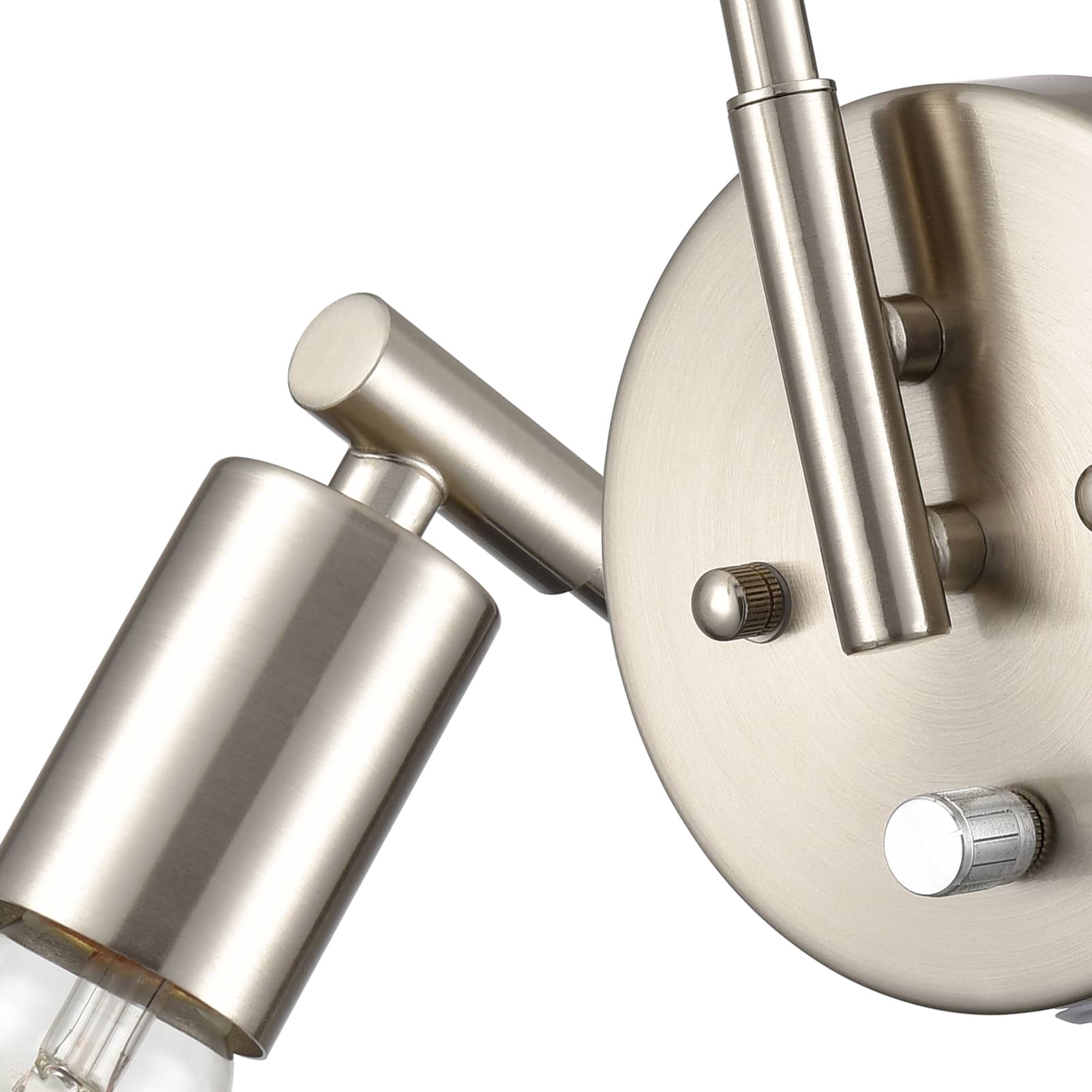Modern Swing Arm Plug-in Wall Sconce Set of 2 Brushed Nickel