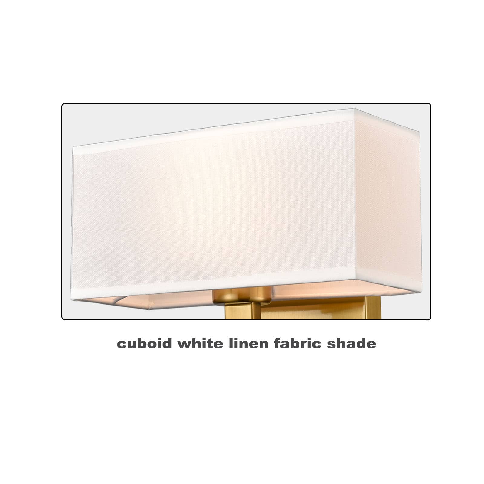 Set of 2 Modern Brushed Brass Gold with White Fabric Shade Wall Sconces for Bedroom