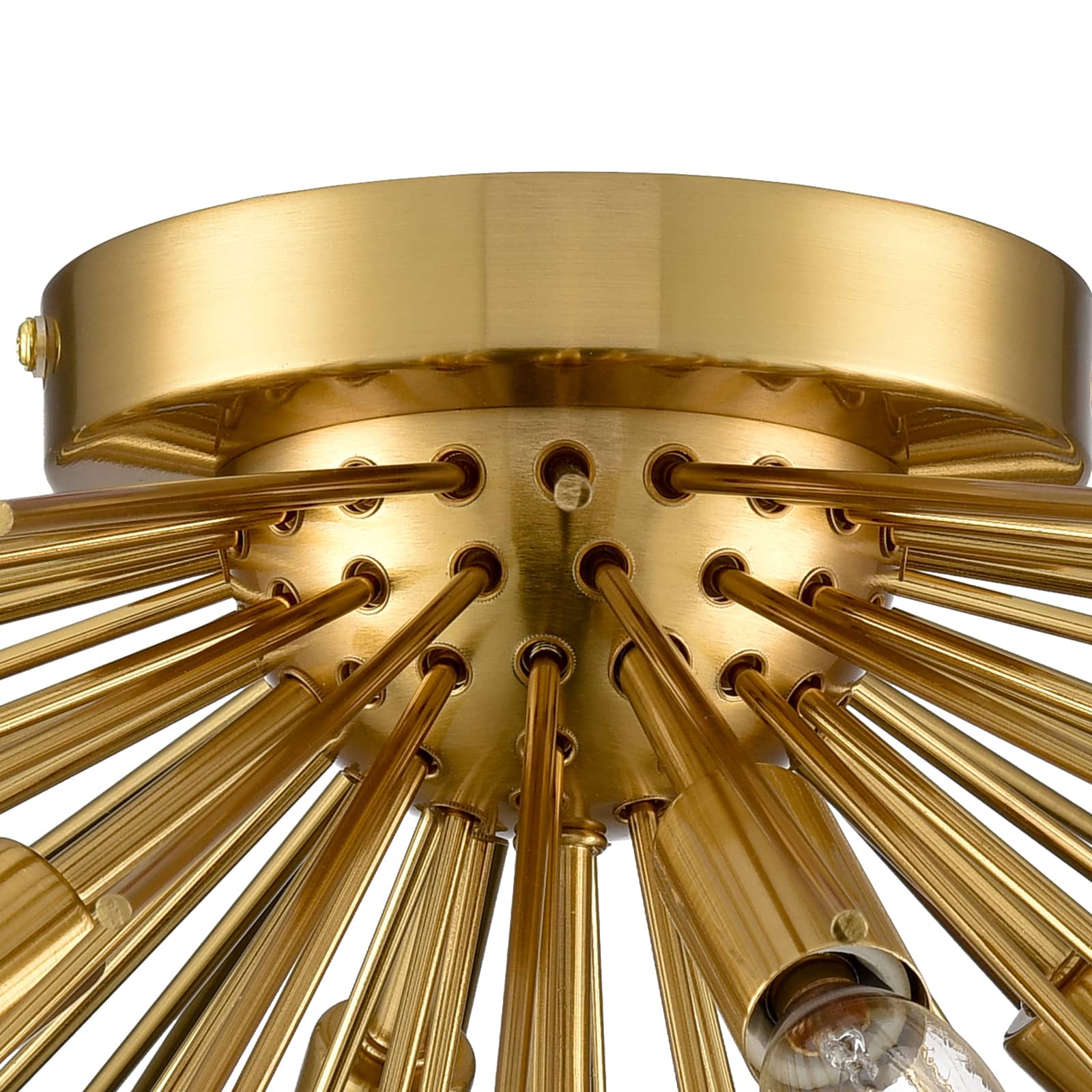 Mid-Century Sputnik Flush Mount Ceiling Light 5-Light Brass Ceiling Light Fixture