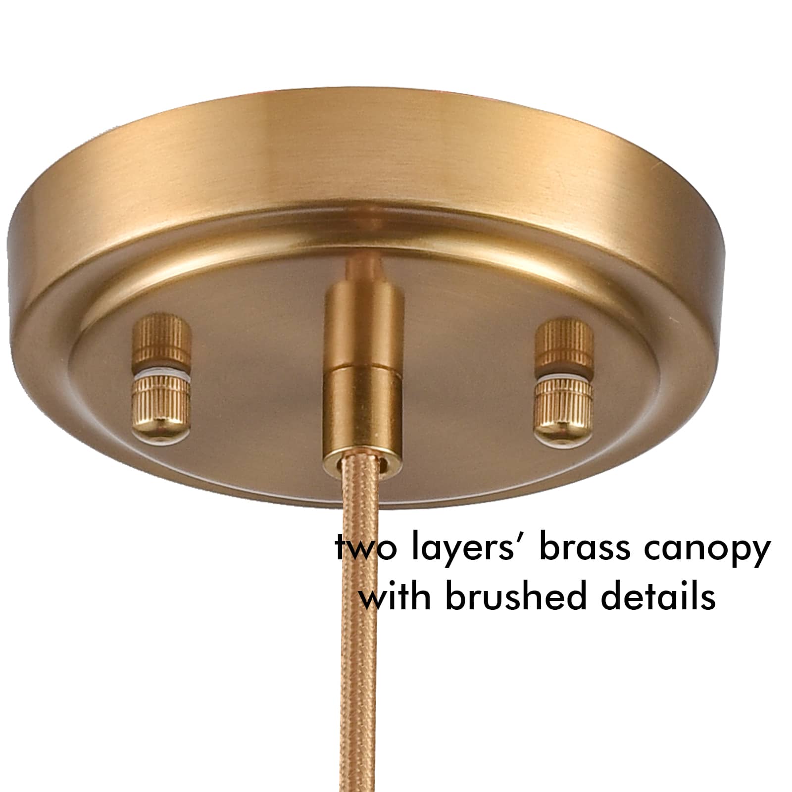 Modern Brass Mini Pendant Light Double Bell Glass Shade