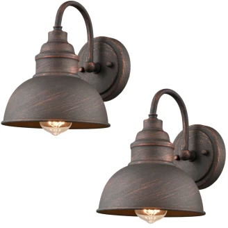 2-Pack Farmhouse Indoor/Outdoor Wall Sconce Metal Barn Light