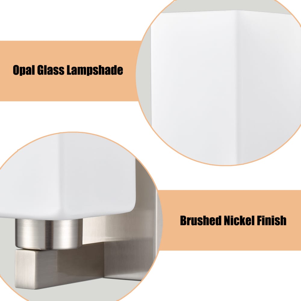 2-Pack Brushed Nickel Wall Sconce Modern Bathroom Vanity Light