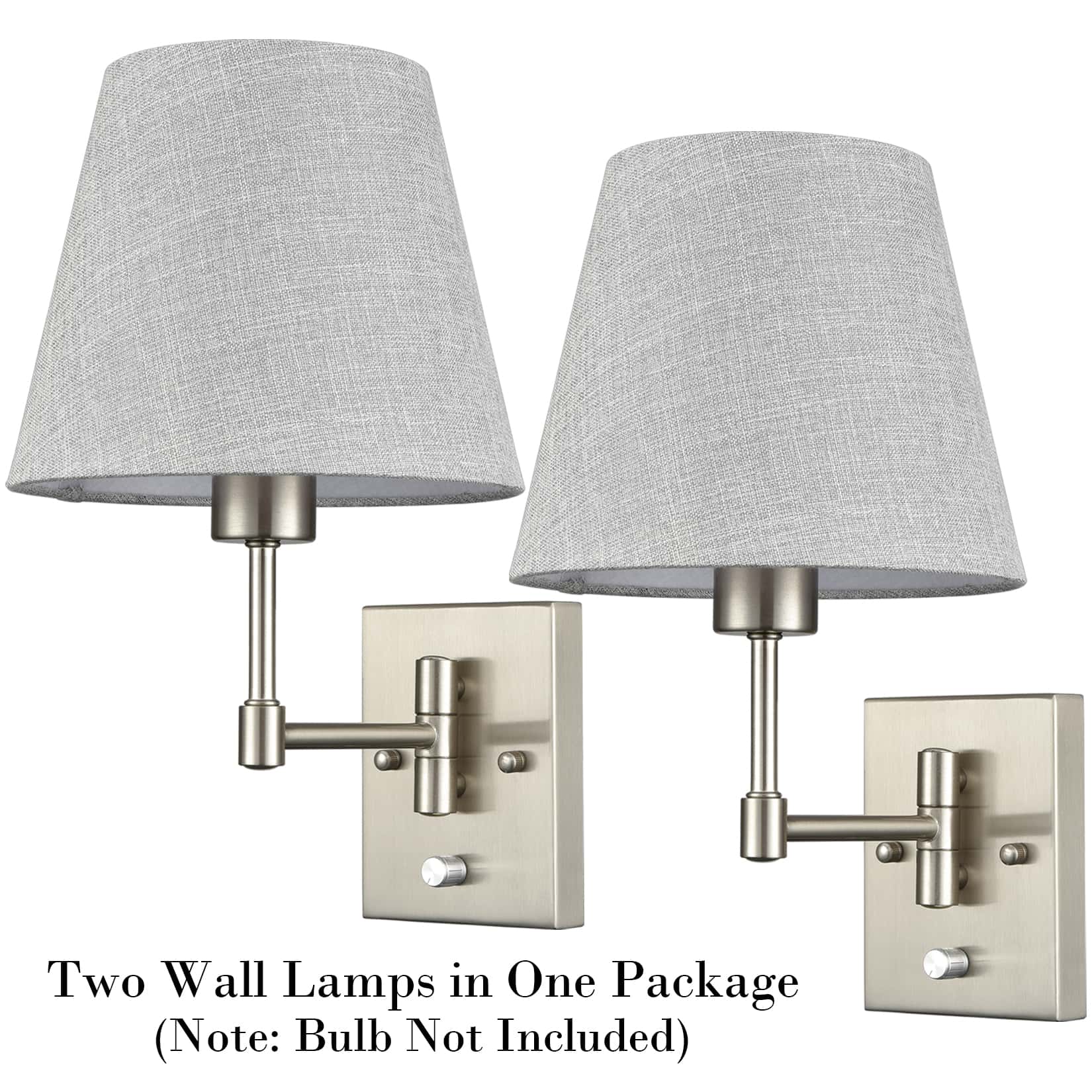 SUNLLOK Modern Swing Arm Wall Sconces With Plug In Cord