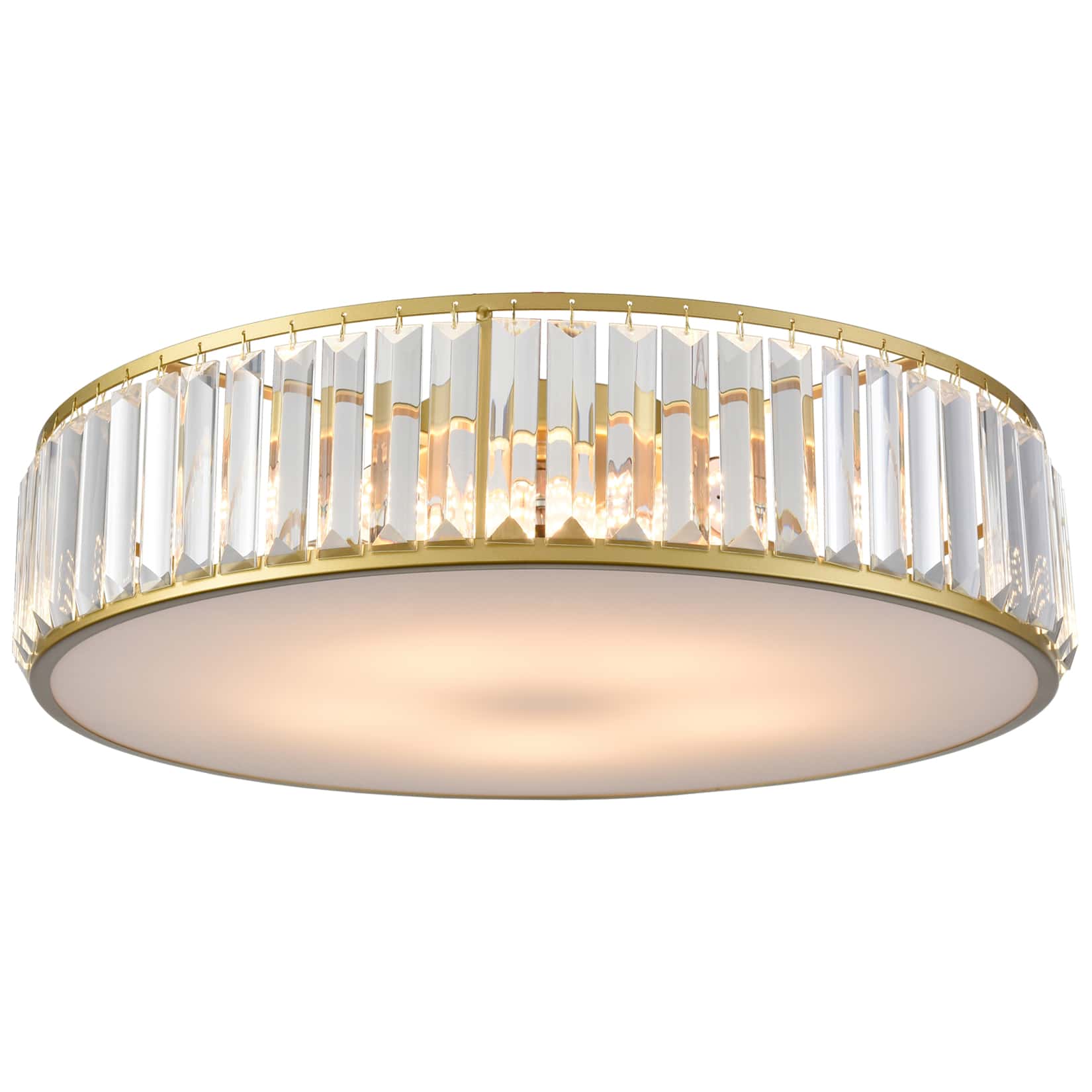 5-Light Modern Gold Crystal Flush Mount Ceiling Light Fixture