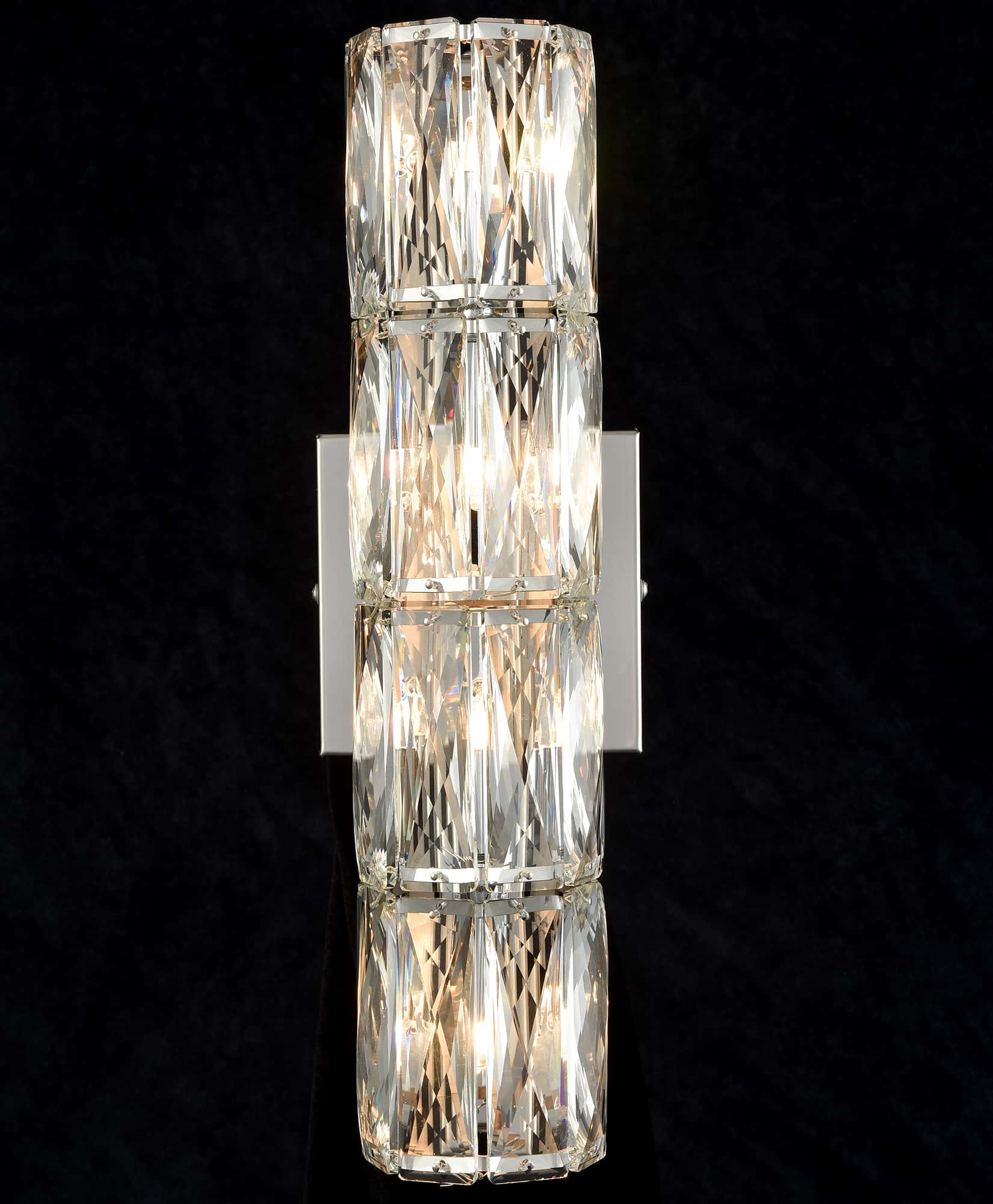 Chrome Crystal Wall Sconce Modern 4-Light Bathroom Vanity Light Fixture