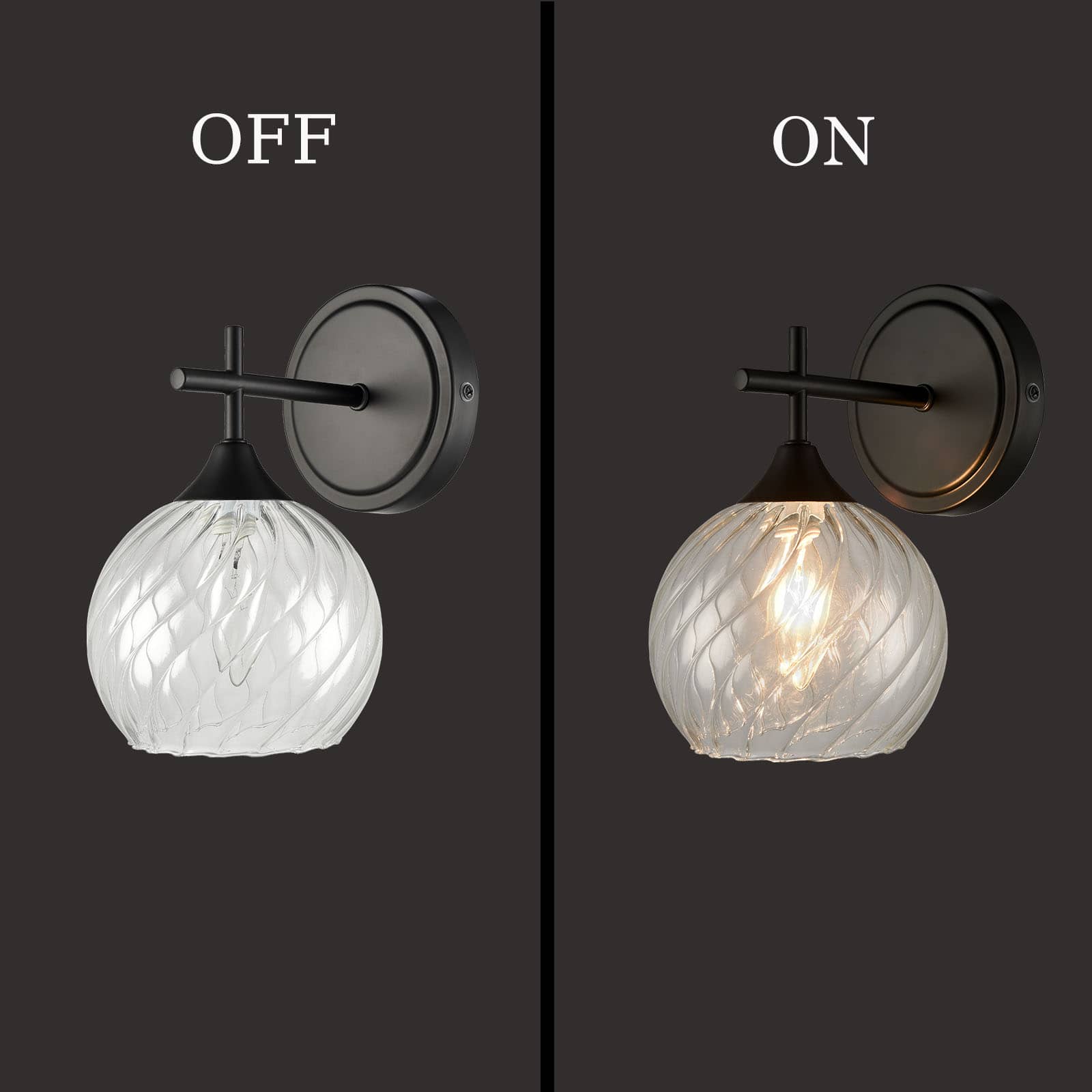 Modern Black Wall Sconce Single Industrial Vanity Light Goble Bathroom Light for Bedroom Living Room Kitchen