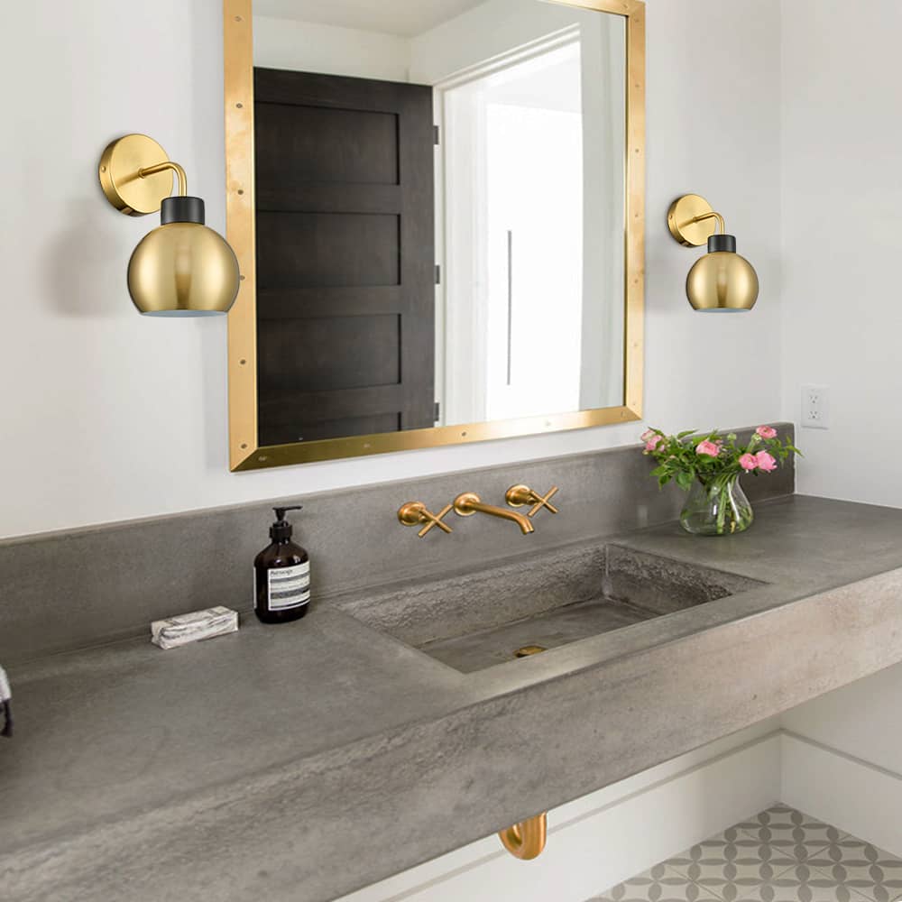 Mid Century Wall Sconce Gold Vanity Light Goble Wall Lighting Fixture for Bedroom Bathroom Living Room
