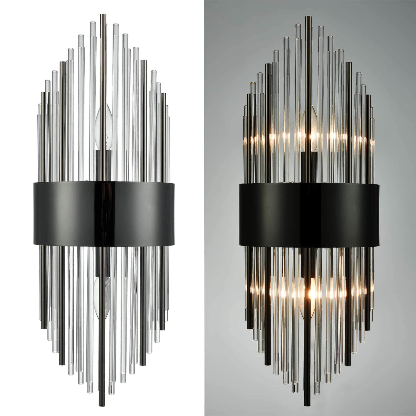 Modern Flute Shape Glass Wall Sconces 2-Pack Wall Sconce Lighting