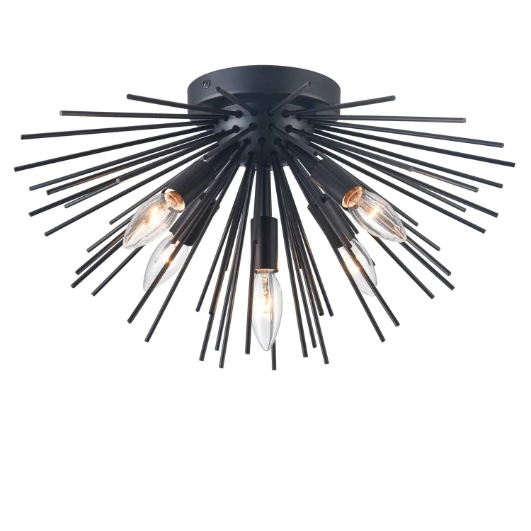 Mid Century Black Sputnik Ceiling Light Chandelier Claxy
