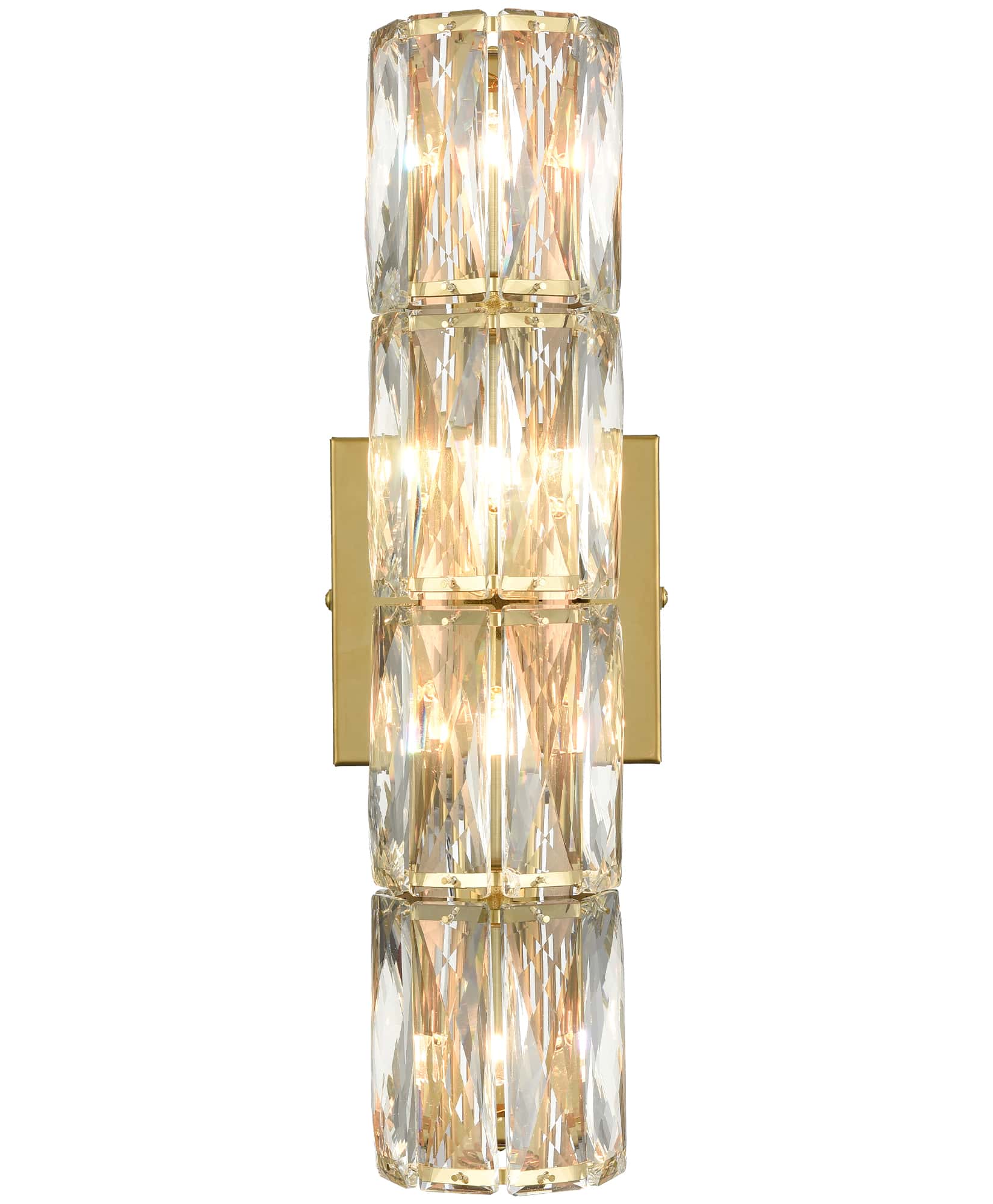 Modern Gold Crystal Wall Sconce 4-Light Bathroom Vanity Light Fixture