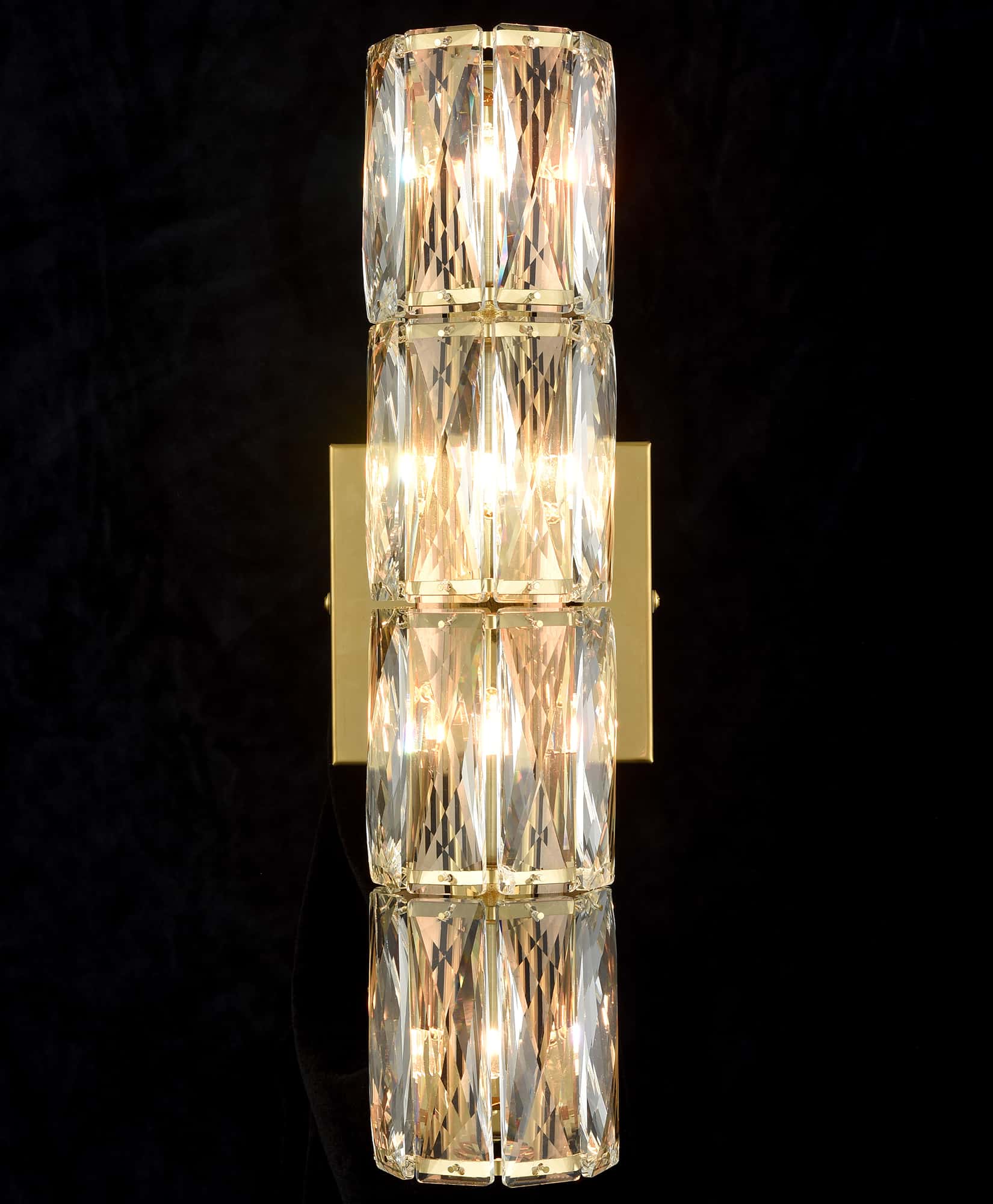 Modern Gold Crystal Wall Sconce 4-Light Bathroom Vanity Light Fixture