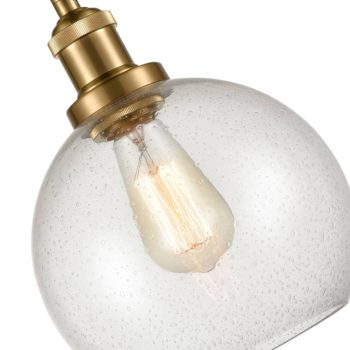 Modern Brass Globe Seeded Glass Pendant Lights Golden Finish
