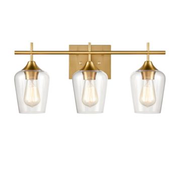 Lighting Brass Wall Sconce Bathroom Vanity 3-Light
