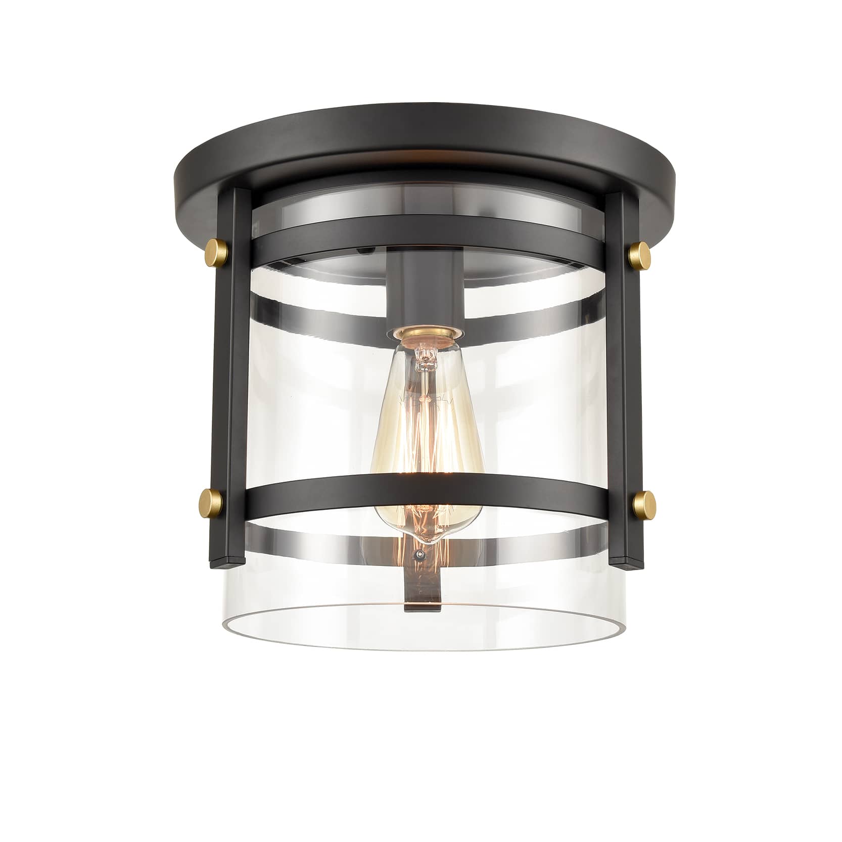 Black Ceiling Light with Clear Glass Shade Claxy