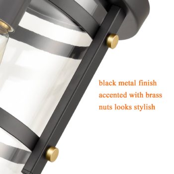 Industrial Black Flush Mount Ceiling Light with Clear Glass Shade 4