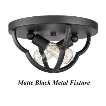 Industrial Matte Black Flush Mount Ceiling Light Metal Cage Dome Shape