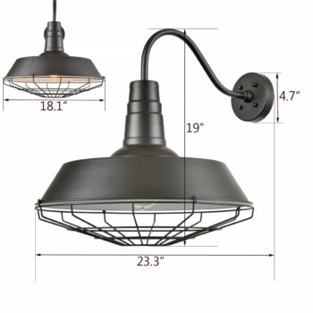 Metal Cage Wall Lamp Wall Sconces Farmhouse Black Wall Light Outdoor