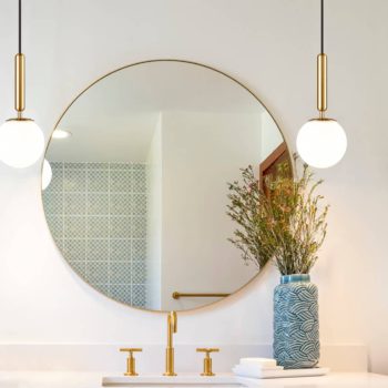 Kitchen Island Gold Globe Pendant Light Claxy Lighting - Mid Century Modern Lighting Fixtures Bathroom
