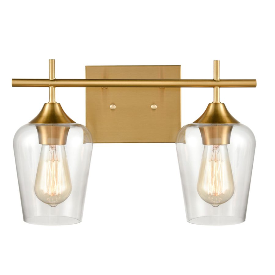 Modern Brass Wall Sconce Bathroom Vanity 2Light Claxy