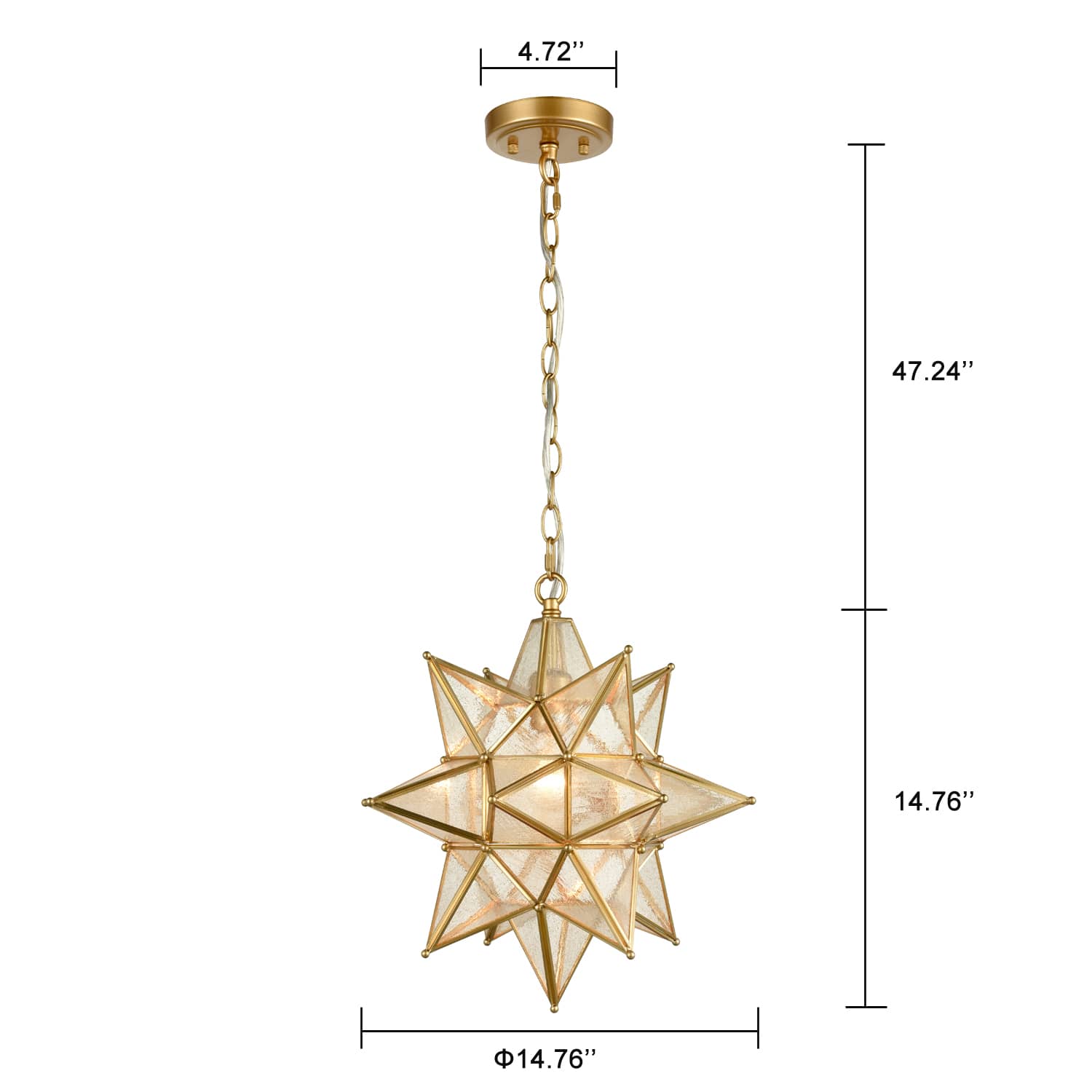 Gold Light Moravian Star Pendant Chandelier (15 Inch)