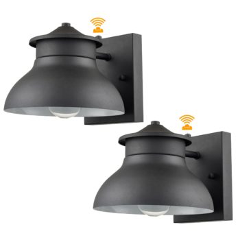 Small Black Dusk to Dawn Outdoor Wall Lights Set of 2