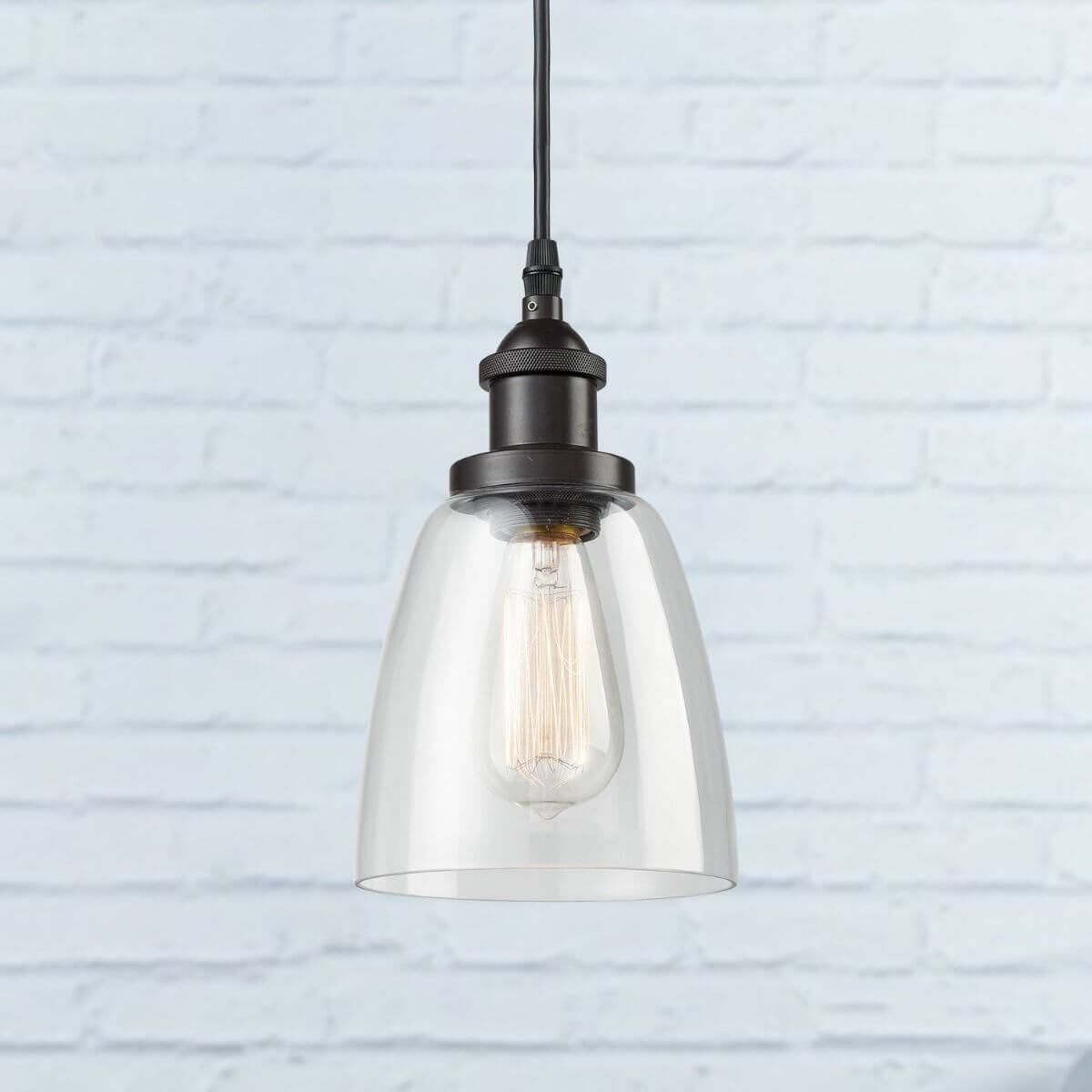 Mini Glass Bell Oil Rubbed Bronze Kitchen Island Pendant Lighting