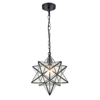 Moravian Star Pendant Lights Clear Glass Shade , 14''