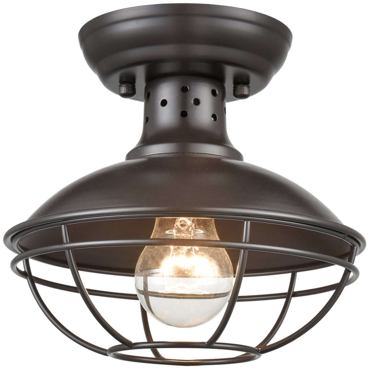 Rustic Mini Cage Semi Flush Ceiling Lights