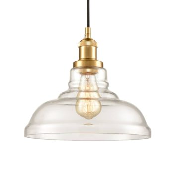 Brass Modern Glass Pendant Lights Barn Shape Kitchen Lamps